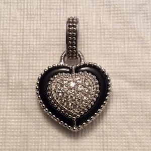 JUDITH RIPKA Sterling/Onyx and CZ Enhancer/Pendant